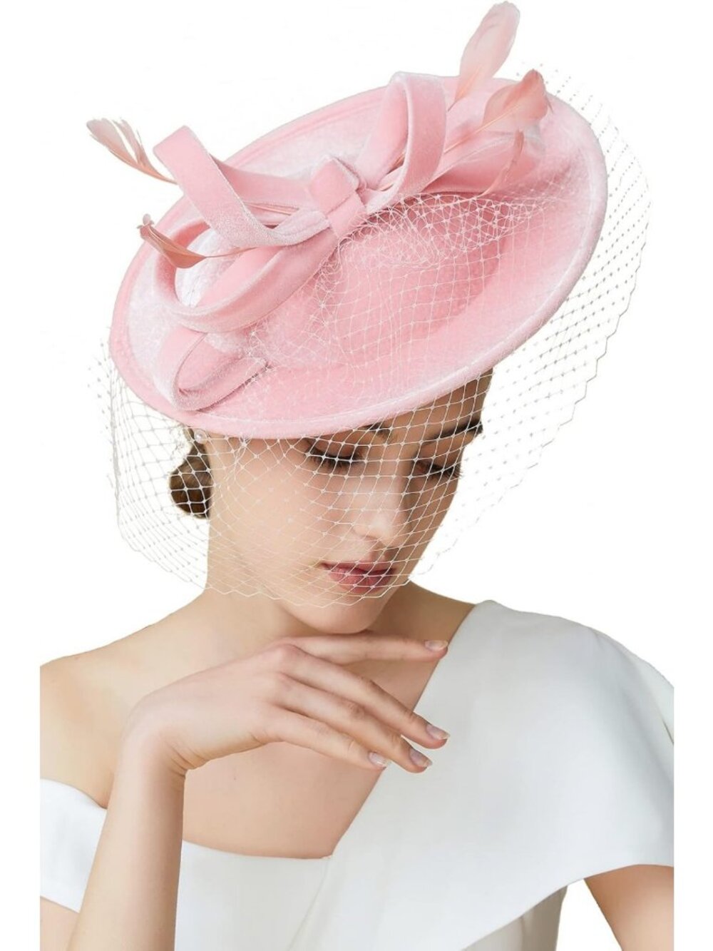 Elegant Velvet Tea Party Fascinator Hat with Veil | Women's Derby Accessory